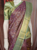 Mauve Purple Floral Zari Woven Design Pure Kanchipuram Silk Saree with Contrast Zari Border