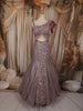 Mauve Purple Heavy Sequins and Beads Embroidered Design Mermaid Sequins Lehenga with Choker Dupatta