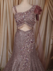 Mauve Purple Heavy Sequins and Beads Embroidered Design Mermaid Sequins Lehenga with Choker Dupatta