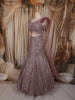 Mauve Purple Heavy Sequins and Beads Embroidered Design Mermaid Sequins Lehenga with Choker Dupatta