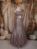 Mauve Purple Heavy Sequins and Beads Embroidered Design Mermaid Sequins Lehenga with Choker Dupatta