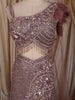 Mauve Purple Heavy Sequins and Beads Embroidered Design Mermaid Sequins Lehenga with Choker Dupatta
