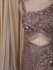 Mauve Purple Heavy Sequins and Beads Embroidered Design Mermaid Sequins Lehenga with Choker Dupatta