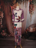 Mauve Purple Leaf Zardozi Embroidered Design Cotton Straight Cut Salwar Suit