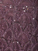 Mauve Purple Sequins Embroidered Net Mermaid Lehenga Set with One-Sleeve Choker Blouse