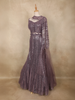 Mauve Sequins and Bead Embroidered Net Mermaid Lehenga Set