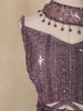 Mauve Sequins and Bead Embroidered Net Mermaid Lehenga Set