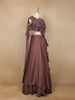 Mauve Crepe Floral Designed Bridesmaid Lehenga