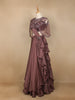Mauve Crepe Floral Designed Bridesmaid Lehenga