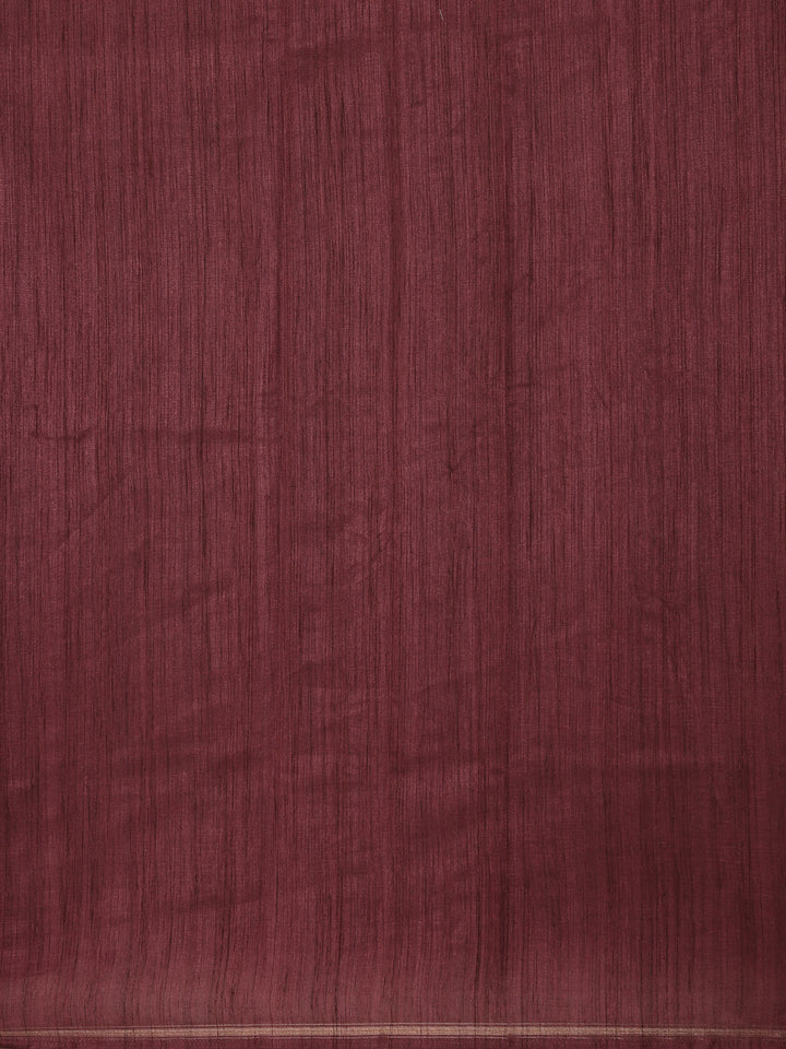 Mauve Floral Designed Semi Tussar Saree - Diadem