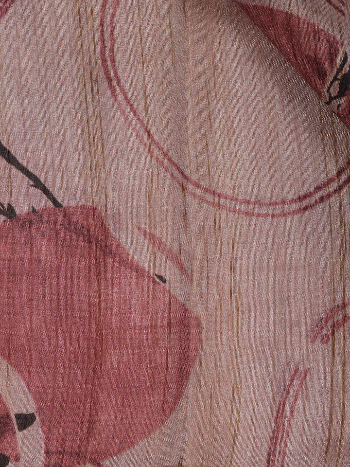 Mauve Floral Designed Semi Tussar Saree - Diadem