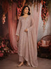 Mauve Floral Embroidered Tissue Silk Straight Cut Salwar Suit with Dupatta