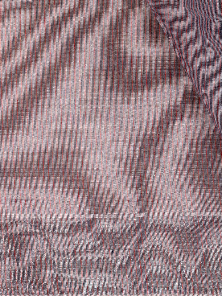Mauve Stripes Designed Cotton Saree - Diadem