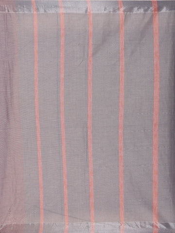 Mauve Stripes Designed Cotton Saree - Diadem