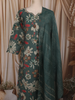 Meadow Green Floral Vine Printed Design Cotton Straight Cut Salwar Suit with Dupatta
