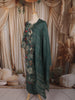 Meadow Green Floral Vine Printed Design Cotton Straight Cut Salwar Suit with Dupatta