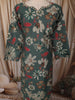 Meadow Green Floral Vine Printed Design Cotton Straight Cut Salwar Suit with Dupatta