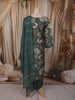 Meadow Green Floral Vine Printed Design Cotton Straight Cut Salwar Suit with Dupatta