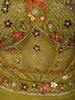 Mehendi Green Floral Beads and Mirror Embroidered Design Shimmer Party Wear Palazzo Suit with Matching Choker Dupatta