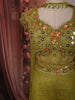 Mehendi Green Floral Beads and Mirror Embroidered Design Shimmer Party Wear Palazzo Suit with Matching Choker Dupatta