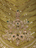 Mehendi Green Floral Vine Zari Embroidered Design Tissue Organza Party Wear Palazzo Suit with Matching Dupatta