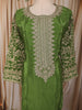 Mehendi Green Floral Zari Embroidered and Stone Embellished Design Semi Silk Straight Cut Salwar Suit with Matching Dupatta