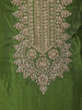 Mehendi Green Floral Zari Embroidered and Stone Embellished Design Semi Silk Straight Cut Salwar Suit with Matching Dupatta