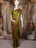 Mehendi Green Leaf Vine Zari Woven Design Pure Kanchipuram Silk Saree with Matching Temple Zari Border