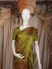 Mehendi Green Leaf Vine Zari Woven Design Pure Kanchipuram Silk Saree with Matching Temple Zari Border