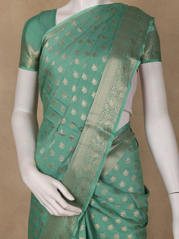 Mehendi Green Floral Zari Woven Mysore Silk Saree - Diadem