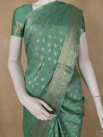 Mehendi Green Floral Zari Woven Mysore Silk Saree - Diadem