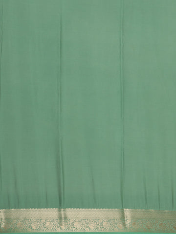Mehendi Green Floral Zari Woven Mysore Silk Saree - Diadem