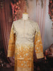 Mustard Orange Floral Vine Zari Embroidered Design Tissue Silk Men's Kurta Pyjama
