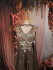 Metallic Antique Bronze Heavy Beads Embroidered Design Holographic Party Wear Palazzo Suit with Matching Choker Dupatta