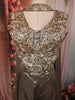 Metallic Antique Bronze Heavy Beads Embroidered Design Holographic Party Wear Palazzo Suit with Matching Choker Dupatta