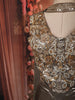 Metallic Antique Bronze Heavy Beads Embroidered Design Holographic Party Wear Palazzo Suit with Matching Choker Dupatta
