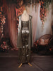 Metallic Antique Bronze Heavy Beads Embroidered Design Holographic Party Wear Palazzo Suit with Matching Choker Dupatta