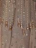 Metallic Beige Heavy Sequins and Beads Embroidered Design Tissue Silk Fancy Peplum Palazzo Suit with Choker Dupatta