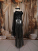 Metallic Black Lattice Style Beads Embroidered Design Organza Ready To Wear Saree