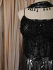 Metallic Black Lattice Style Beads Embroidered Design Organza Ready To Wear Saree