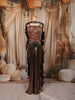 Metallic Bronze Heavy Sequins and Beads Embroidered Design Holographic Skirt Top with Ruffled Dupatta
