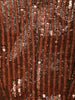 Metallic Bronze Heavy Sequins and Beads Embroidered Design Holographic Skirt Top with Ruffled Dupatta