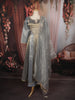 Metallic Grey Floral Sequins and Zardozi Embroidered Design Tissue Silk Anarkali Salwar Suit with Dupatta