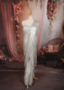 Metallic Ice Silver Abstract Sequins and Beads Embroidered Design Shimmer Ready to Wear Draped Saree with Matching Designer Corset Blouse