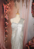Metallic Ice Silver Abstract Sequins and Beads Embroidered Design Shimmer Ready to Wear Draped Saree with Matching Designer Corset Blouse