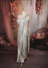 Metallic Ice Silver Abstract Sequins and Beads Embroidered Design Shimmer Ready to Wear Draped Saree with Matching Designer Corset Blouse