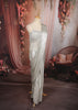 Metallic Ice Silver Abstract Sequins and Beads Embroidered Design Shimmer Ready to Wear Draped Saree with Matching Designer Corset Blouse