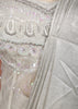 Metallic Ice Silver Abstract Sequins and Beads Embroidered Design Shimmer Ready to Wear Draped Saree with Matching Designer Corset Blouse