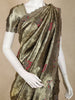 Metallic Olive Green Banarasi Silk Saree with Embroidered Floral Motifs and Designer Border