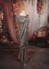 Metallic Silver Grey Floral Sequins and Beads Embroidered Design Holographic Ready to Wear Draped Saree with Matching Designer Corset Blouse